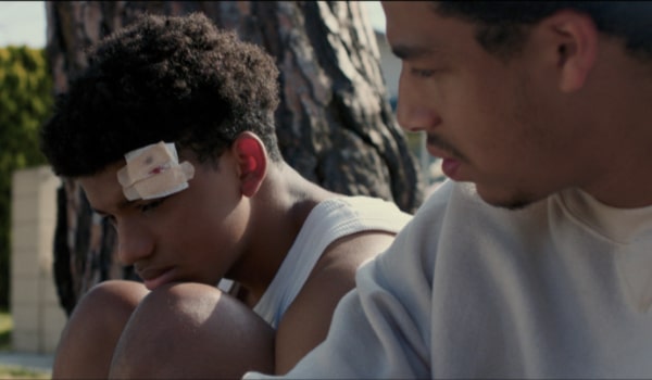 Lonnie Chavis as Eli and Marcus Scribner as Daniel in "How I Learned to Fly." © 2023 Film Movement. All Rights Reserved. 